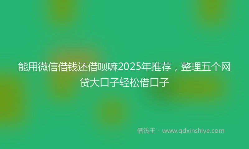能用微信借钱还借呗嘛2025年推荐，整理五个网贷大口子轻松借口子
