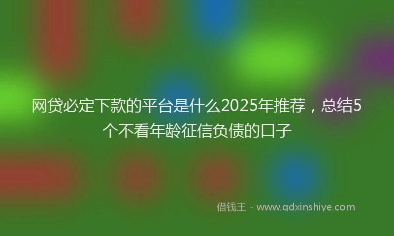 网贷必定下款的平台是什么2025年推荐，总结5个不看年龄征信负债的口子
