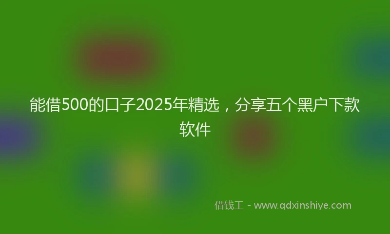 能借500的口子2025年精选，分享五个黑户下款软件