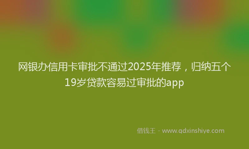 网银办信用卡审批不通过2025年推荐，归纳五个19岁贷款容易过审批的app