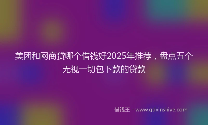 美团和网商贷哪个借钱好2025年推荐，盘点五个无视一切包下款的贷款