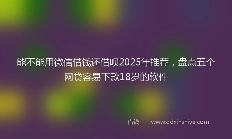 能不能用微信借钱还借呗2025年推荐，盘点五个网贷容易下款18岁的软件