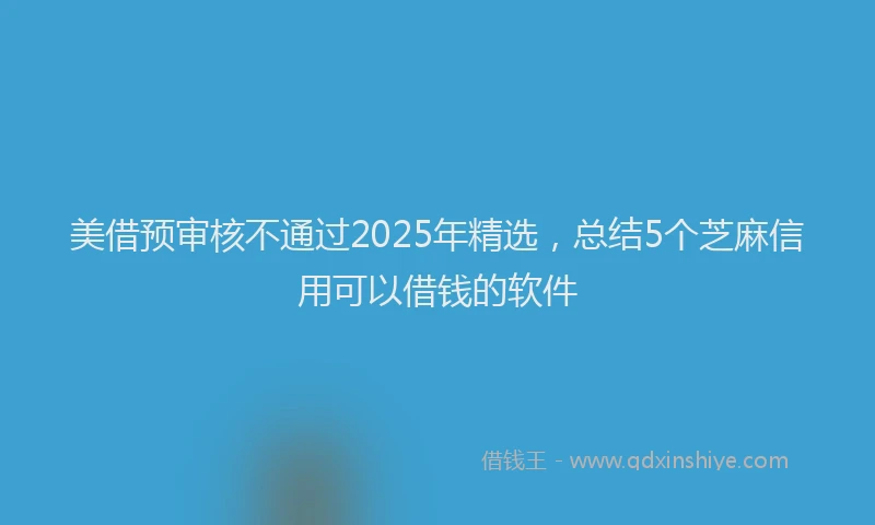 美借预审核不通过2025年精选，总结5个芝麻信用可以借钱的软件