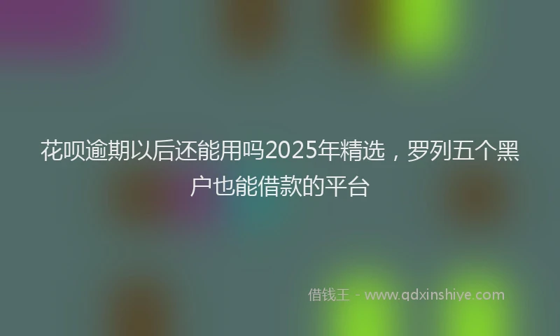 花呗逾期以后还能用吗2025年精选，罗列五个黑户也能借款的平台