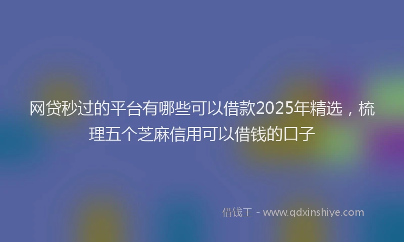 网贷秒过的平台有哪些可以借款2025年精选，梳理五个芝麻信用可以借钱的口子