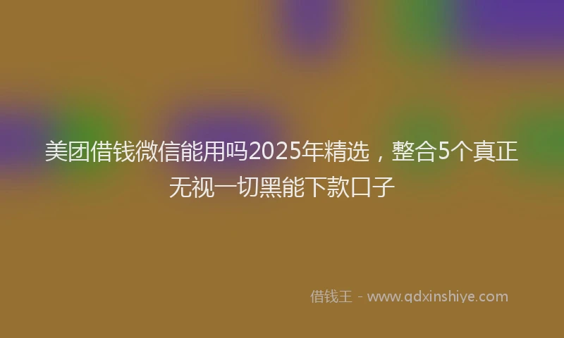 美团借钱微信能用吗2025年精选，整合5个真正无视一切黑能下款口子