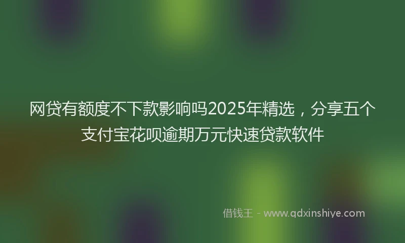 网贷有额度不下款影响吗2025年精选，分享五个支付宝花呗逾期万元快速贷款软件