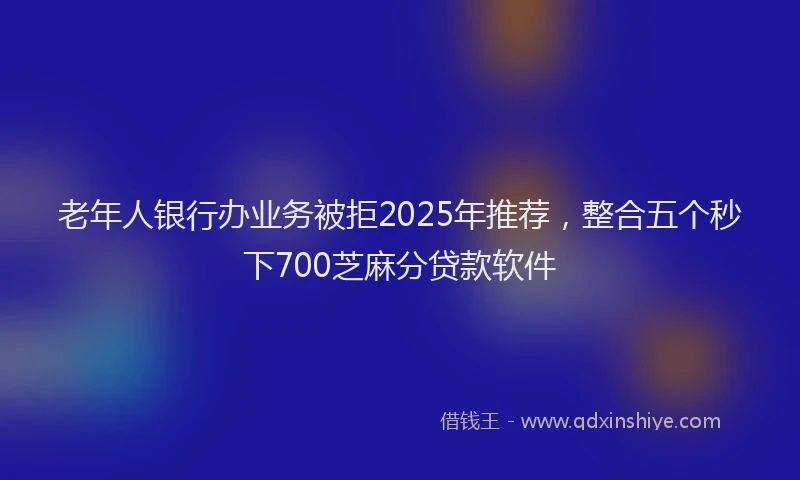 老年人银行办业务被拒2025年推荐，整合五个秒下700芝麻分贷款软件