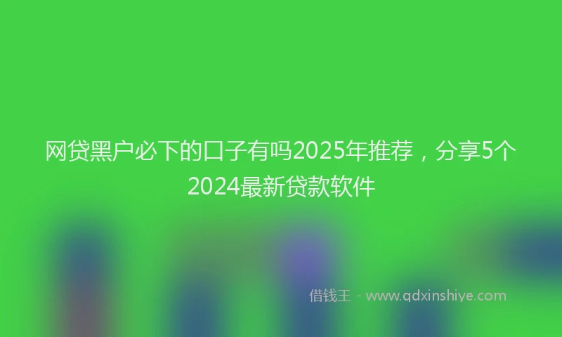 网贷黑户必下的口子有吗2025年推荐，分享5个2024最新贷款软件