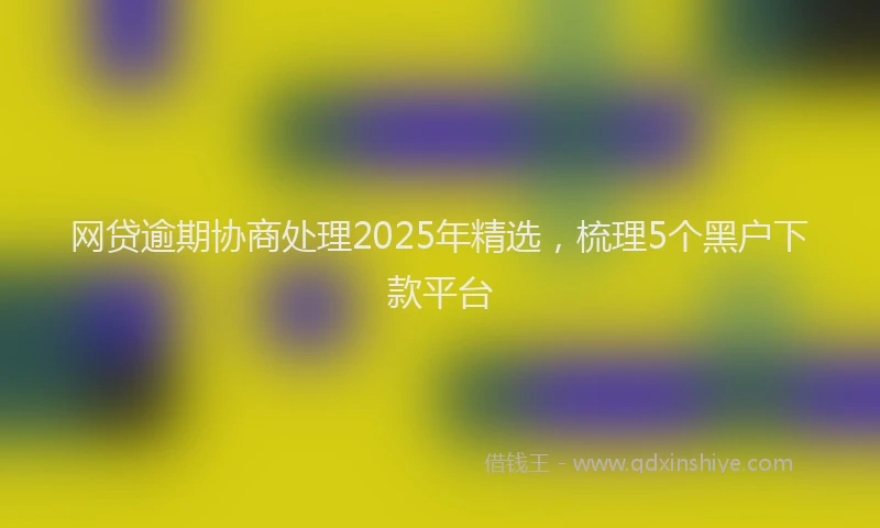 网贷逾期协商处理2025年精选，梳理5个黑户下款平台