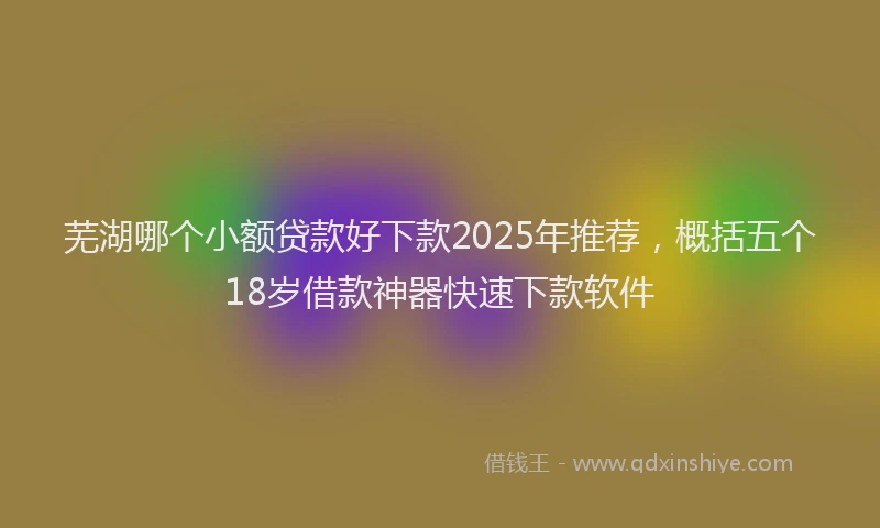 芜湖哪个小额贷款好下款2025年推荐，概括五个18岁借款神器快速下款软件