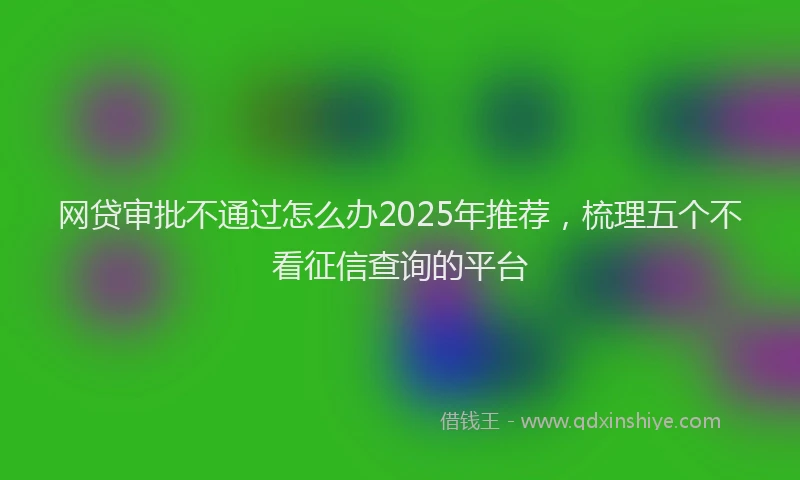 网贷审批不通过怎么办2025年推荐，梳理五个不看征信查询的平台