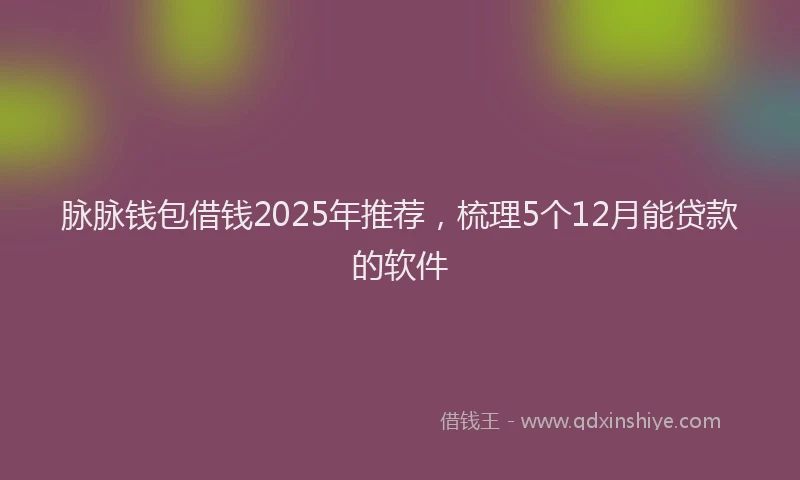 脉脉钱包借钱2025年推荐，梳理5个12月能贷款的软件