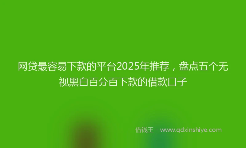 网贷最容易下款的平台2025年推荐，盘点五个无视黑白百分百下款的借款口子