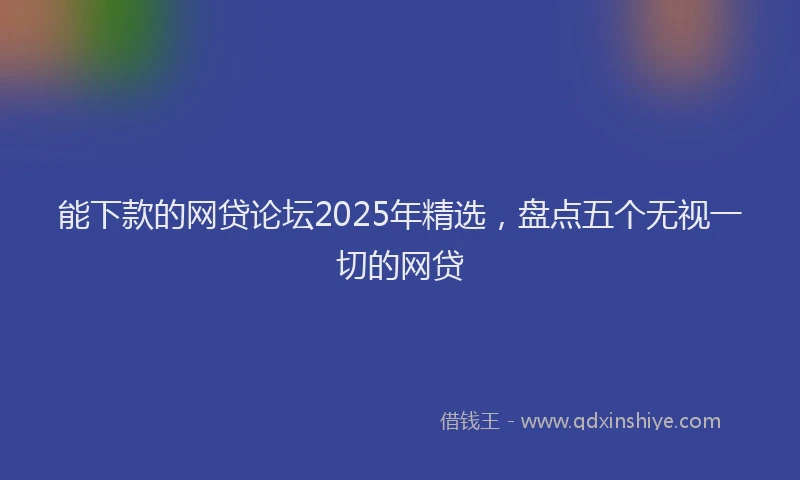 能下款的网贷论坛2025年精选，盘点五个无视一切的网贷