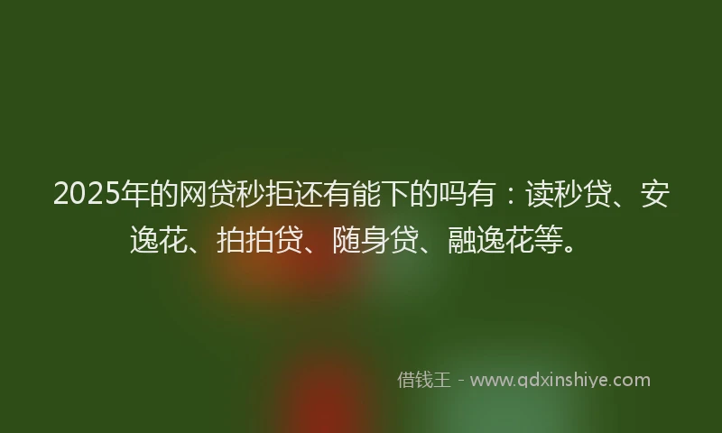 2025年的网贷秒拒还有能下的吗有：读秒贷、安逸花、拍拍贷、随身贷、融逸花等。