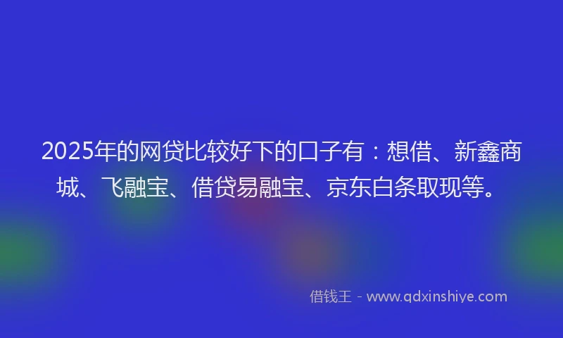 2025年的网贷比较好下的口子有：想借、新鑫商城、飞融宝、借贷易融宝、京东白条取现等。