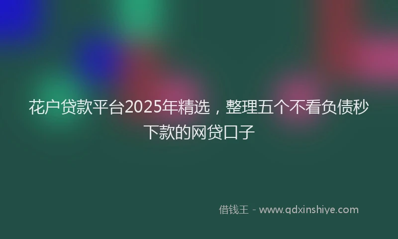 花户贷款平台2025年精选，整理五个不看负债秒下款的网贷口子