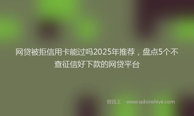 网贷被拒信用卡能过吗2025年推荐，盘点5个不查征信好下款的网贷平台