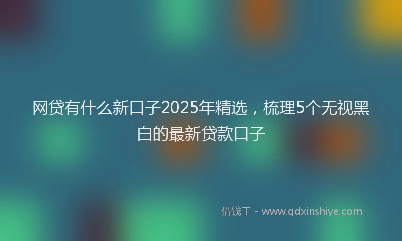 网贷有什么新口子2025年精选，梳理5个无视黑白的最新贷款口子