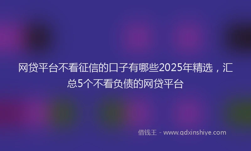 网贷平台不看征信的口子有哪些2025年精选，汇总5个不看负债的网贷平台
