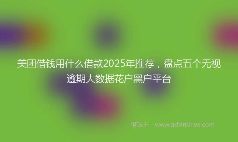 美团借钱用什么借款2025年推荐，盘点五个无视逾期大数据花户黑户平台