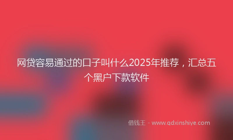 网贷容易通过的口子叫什么2025年推荐，汇总五个黑户下款软件