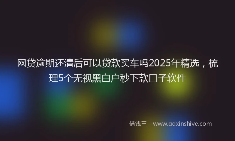 网贷逾期还清后可以贷款买车吗2025年精选，梳理5个无视黑白户秒下款口子软件