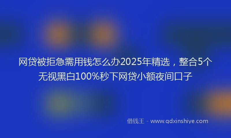 网贷被拒急需用钱怎么办2025年精选，整合5个无视黑白100%秒下网贷小额夜间口子