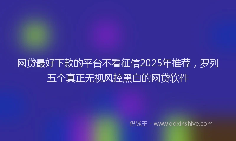 网贷最好下款的平台不看征信2025年推荐，罗列五个真正无视风控黑白的网贷软件