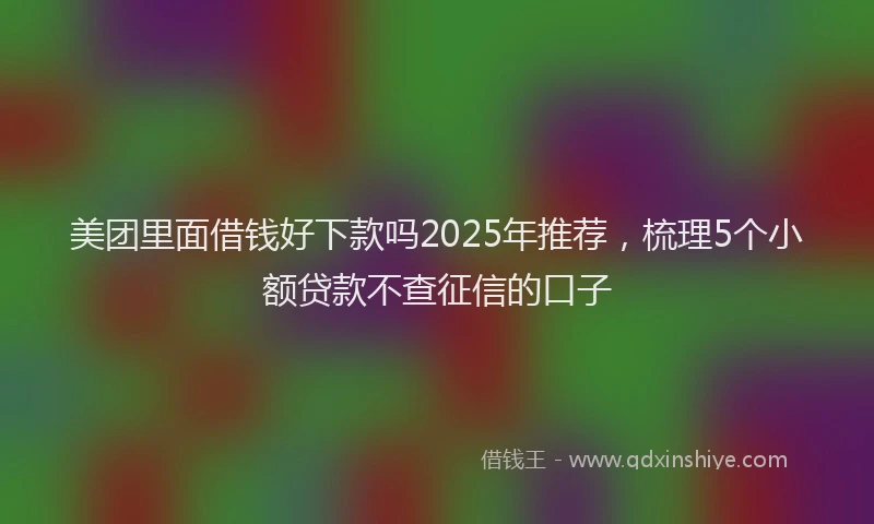 美团里面借钱好下款吗2025年推荐，梳理5个小额贷款不查征信的口子