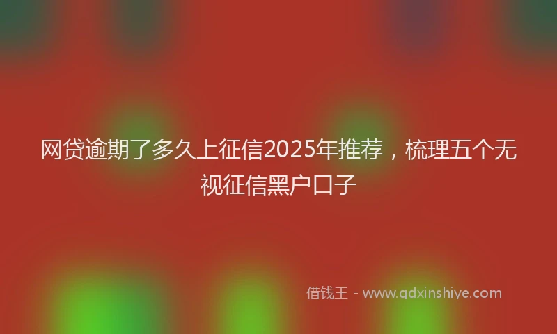 网贷逾期了多久上征信2025年推荐，梳理五个无视征信黑户口子