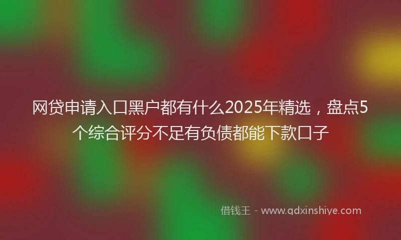 网贷申请入口黑户都有什么2025年精选，盘点5个综合评分不足有负债都能下款口子