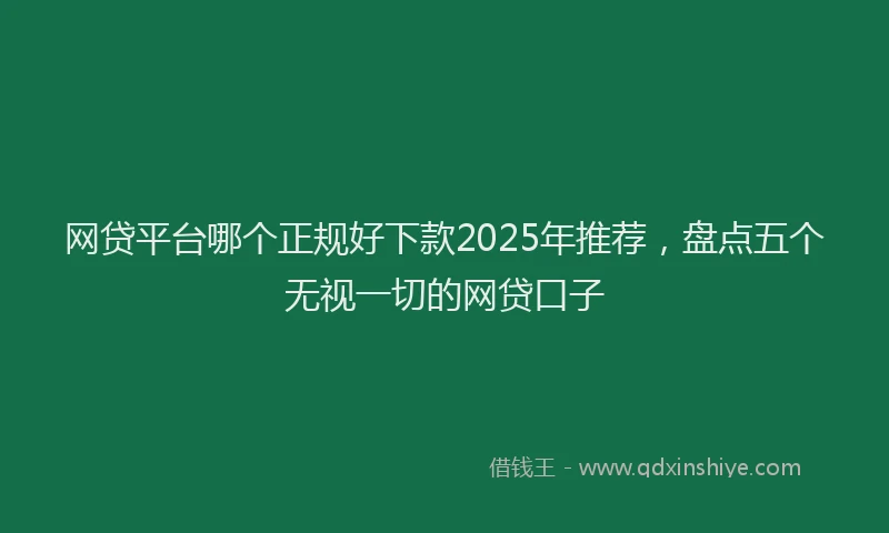 网贷平台哪个正规好下款2025年推荐，盘点五个无视一切的网贷口子