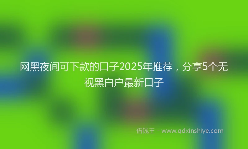 网黑夜间可下款的口子2025年推荐，分享5个无视黑白户最新口子