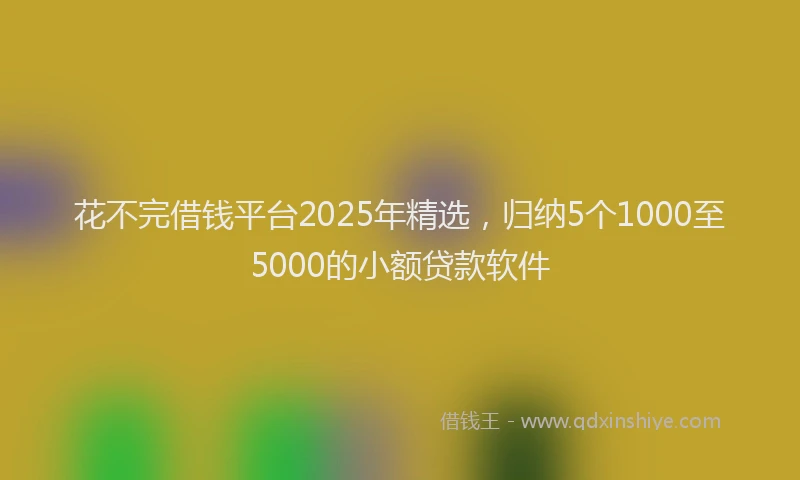 花不完借钱平台2025年精选，归纳5个1000至5000的小额贷款软件
