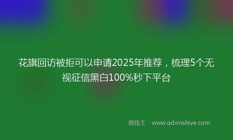 花旗回访被拒可以申请2025年推荐，梳理5个无视征信黑白100%秒下平台