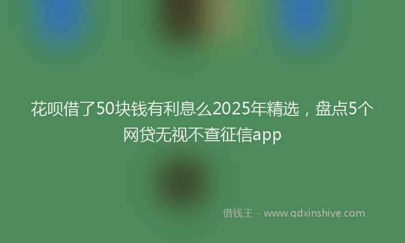花呗借了50块钱有利息么2025年精选，盘点5个网贷无视不查征信app
