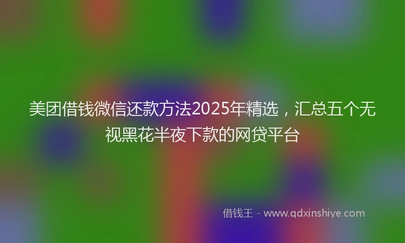 美团借钱微信还款方法2025年精选，汇总五个无视黑花半夜下款的网贷平台