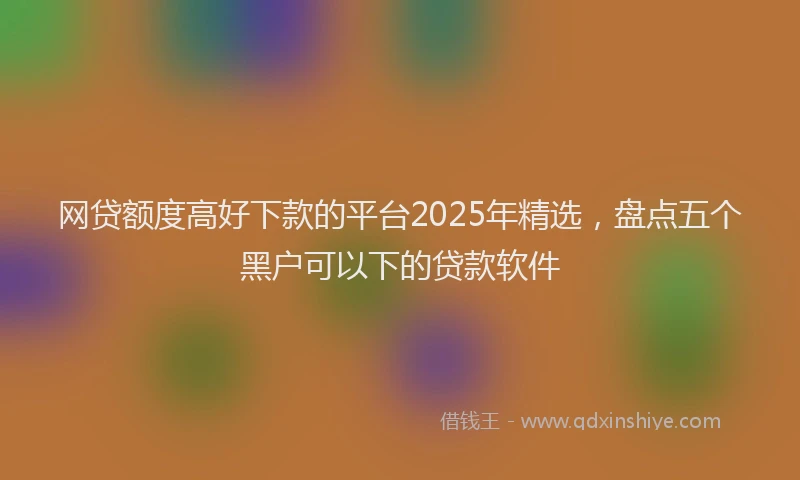 网贷额度高好下款的平台2025年精选，盘点五个黑户可以下的贷款软件