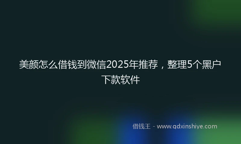 美颜怎么借钱到微信2025年推荐，整理5个黑户下款软件