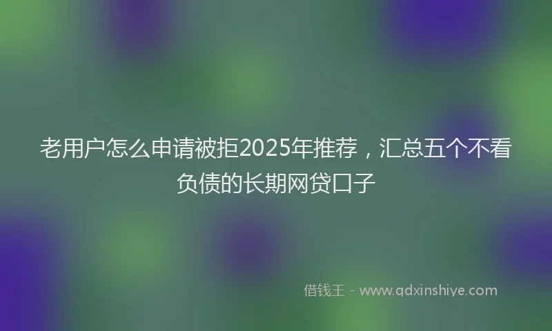 老用户怎么申请被拒2025年推荐，汇总五个不看负债的长期网贷口子