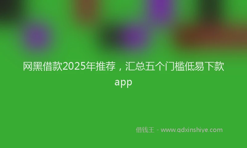 网黑借款2025年推荐，汇总五个门槛低易下款app