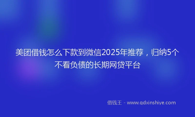 美团借钱怎么下款到微信2025年推荐，归纳5个不看负债的长期网贷平台