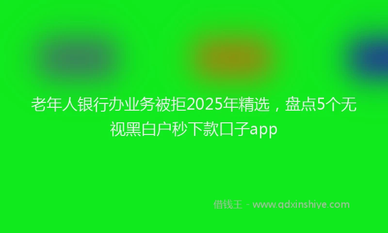 老年人银行办业务被拒2025年精选，盘点5个无视黑白户秒下款口子app