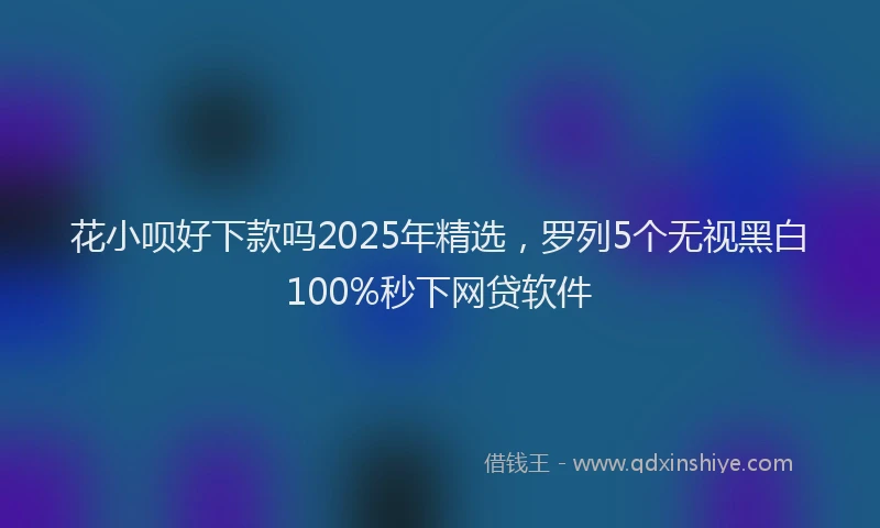 花小呗好下款吗2025年精选，罗列5个无视黑白100%秒下网贷软件