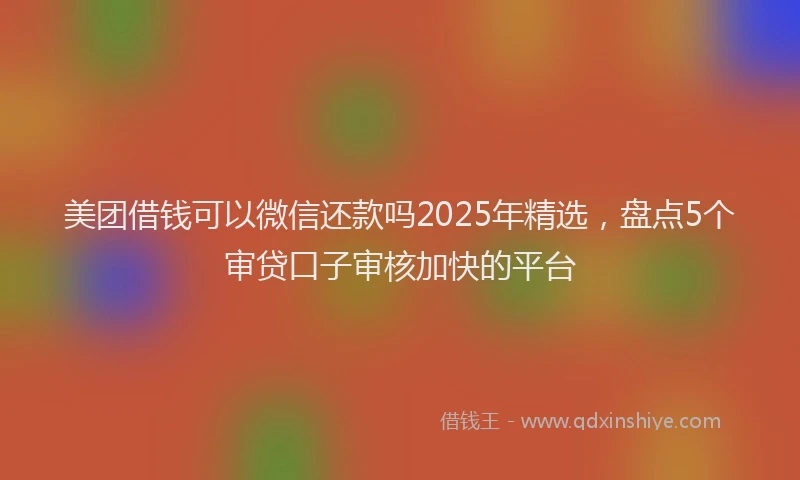 美团借钱可以微信还款吗2025年精选，盘点5个审贷口子审核加快的平台