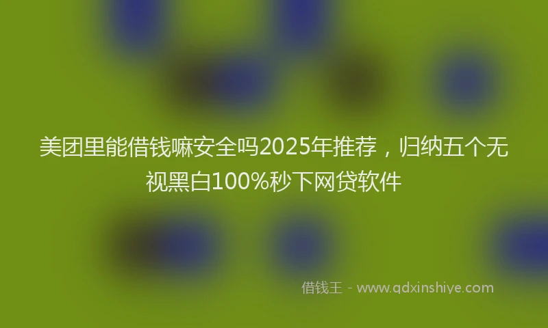 美团里能借钱嘛安全吗2025年推荐，归纳五个无视黑白100%秒下网贷软件