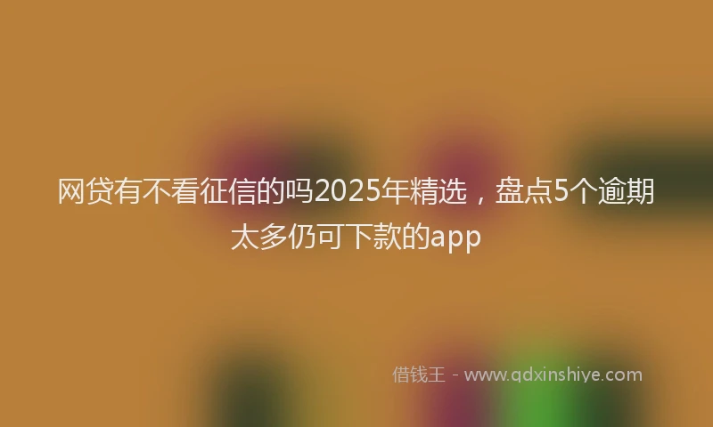 网贷有不看征信的吗2025年精选，盘点5个逾期太多仍可下款的app