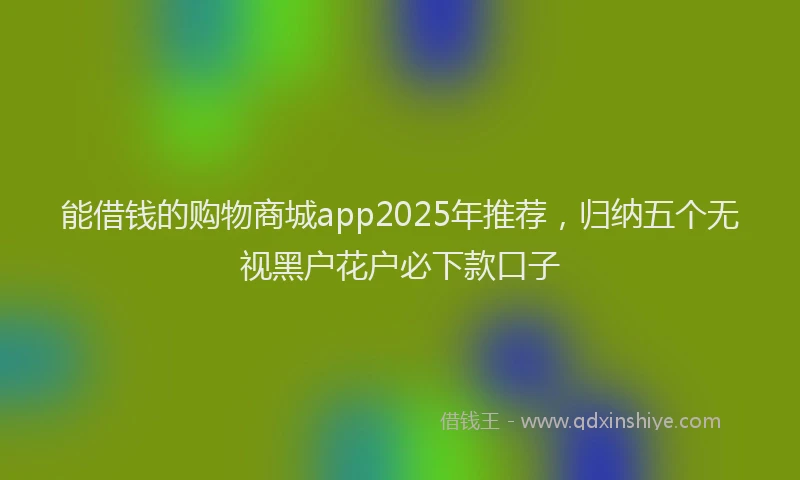 能借钱的购物商城app2025年推荐，归纳五个无视黑户花户必下款口子
